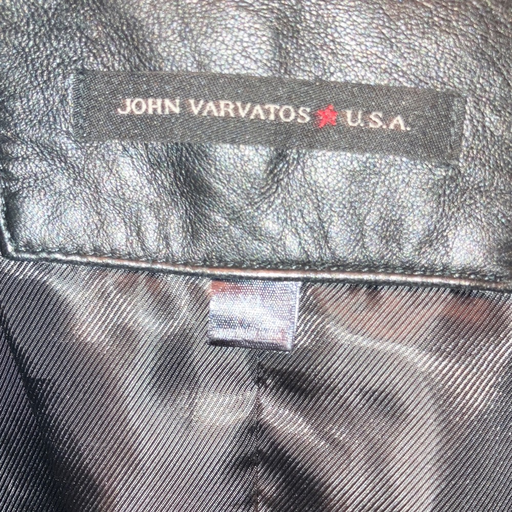 John Varvatos Classic Black Leather Jacket - Picture 2 of 4